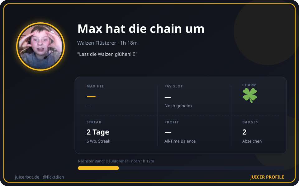 Profil-Karte von Max hat die chain um